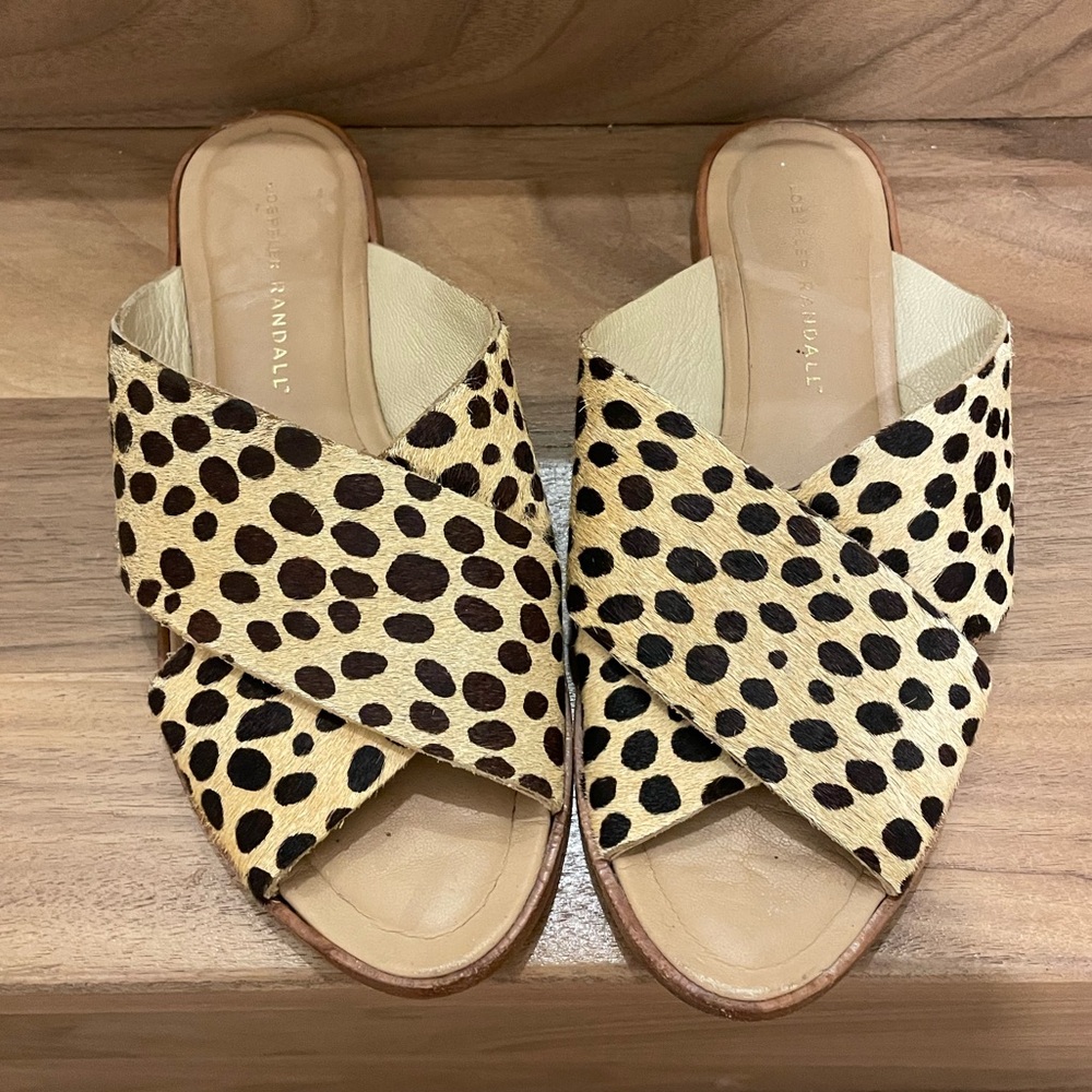 Loeffler Randal Cheetah/ Animal Print Slide Sandals
